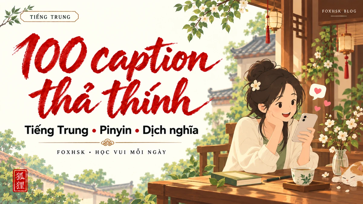 100+ Status / Caption Tiếng Trung Thả Thính Triệu Like Kèm Pinyin & Dịch Nghĩa | FoxHSK - FoxHSK
