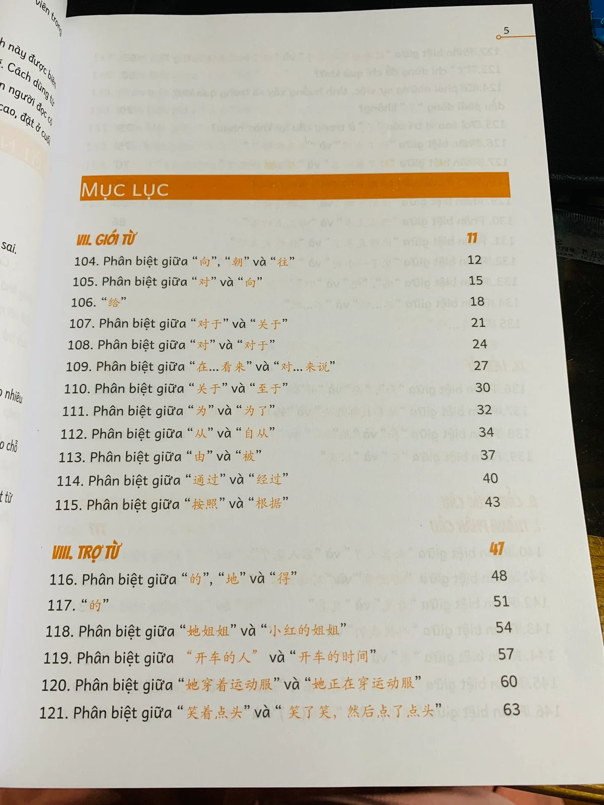 Mục lục Tập 2 sách 201 Điểm Ngữ Pháp Hay Sử Dụng Sai