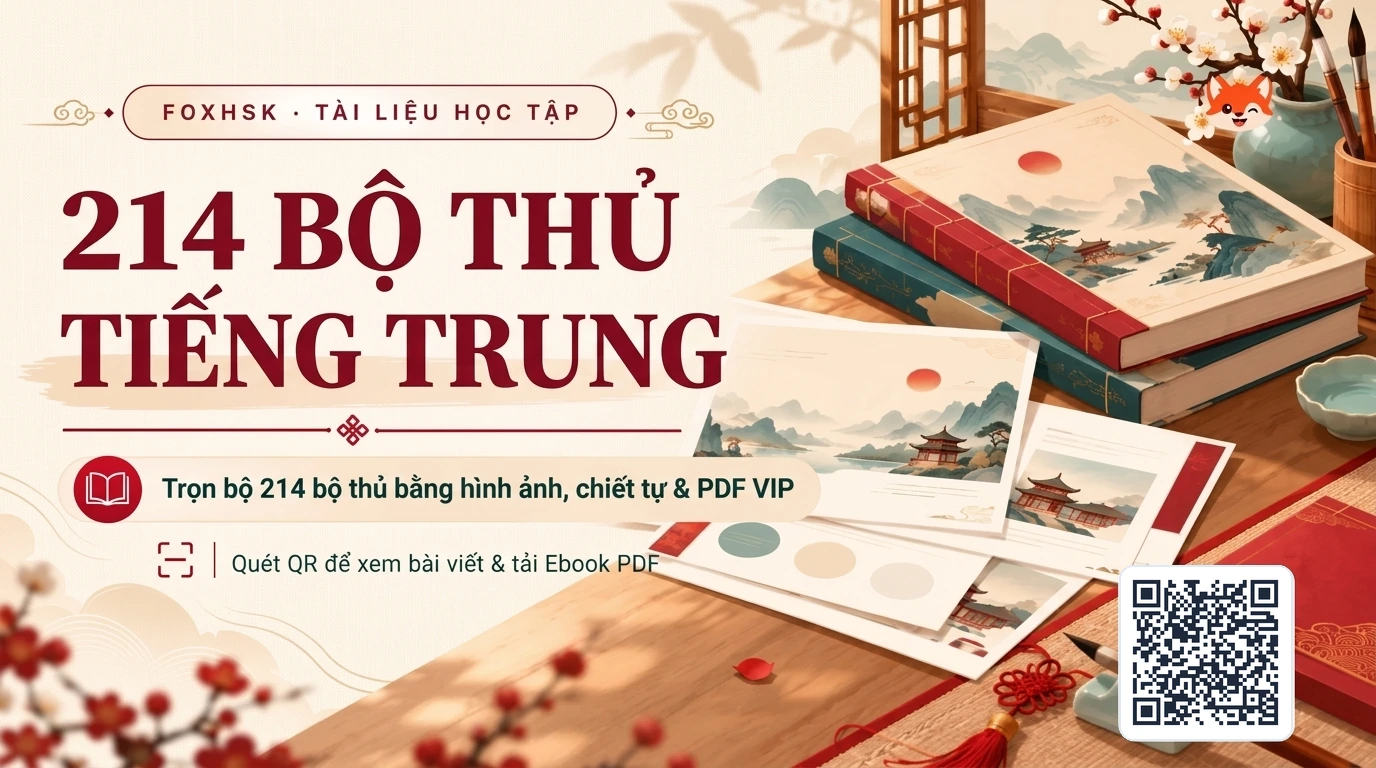 214 Bộ Thủ Tiếng Trung Bằng Hình Ảnh Chiết Tự: Ý Nghĩa, Biến Thể & Ebook PDF VIP - FoxHSK