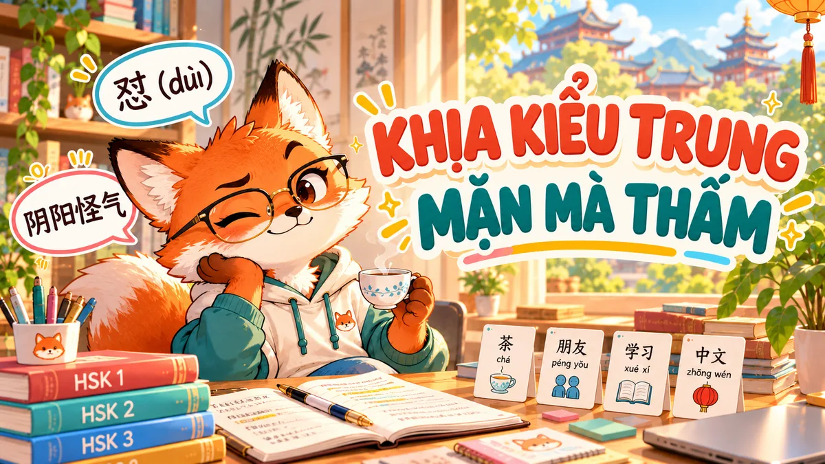 50 Câu Cà Khịa Bằng Tiếng Trung Mặn Mà Thấm: Phản Dame Văn Minh, Có Học Thức Kèm Pinyin & Giải Nghĩa - FoxHSK