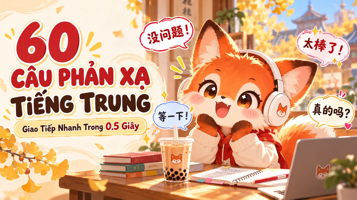 60 Câu Phản Xạ Tiếng Trung Ngắn Gọn: Bật Ra Trong 0.5 Giây Không Sợ "Đứng Hình" - FoxHSK