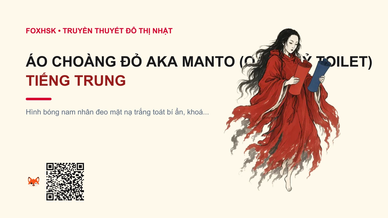 Áo Choàng Đỏ Aka Manto (Oán Quỷ Toilet) Tiếng Trung Là Gì? (赤斗篷 - chìdǒupéng) • Nguồn Gốc Truyền thuyết đô thị học, Dấu Ấn Pop Culture & Phương Pháp Hóa Giải - FoxHSK