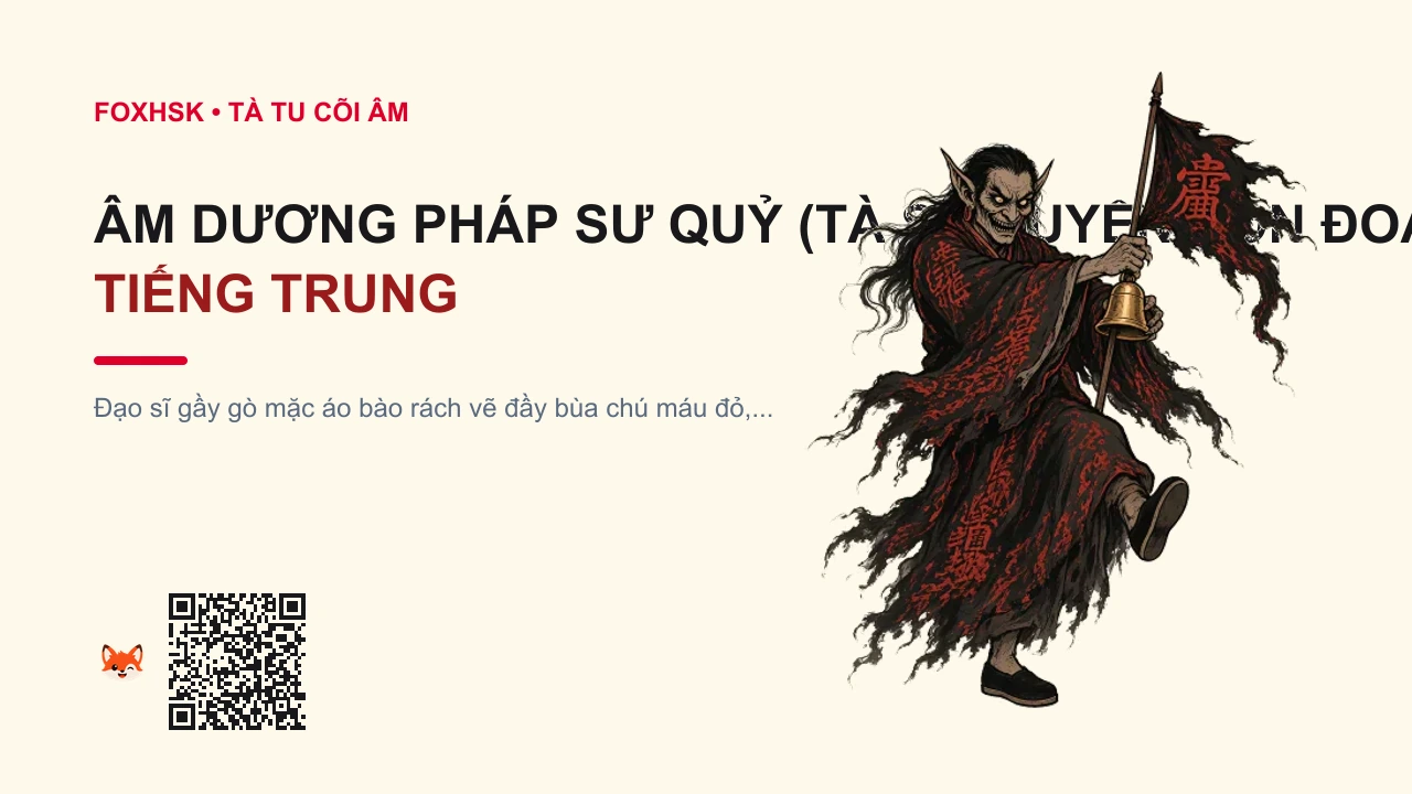 Âm Dương Pháp Sư Quỷ (Tà Sư Luyện Hồn Đoạt Mạng) Tiếng Trung Là Gì? (邪法师 - xiéfǎshī) • Nguồn Gốc Duyệt Vi Thảo Đường Bút, Dấu Ấn Pop Culture & Phương Pháp Hóa Giải - FoxHSK