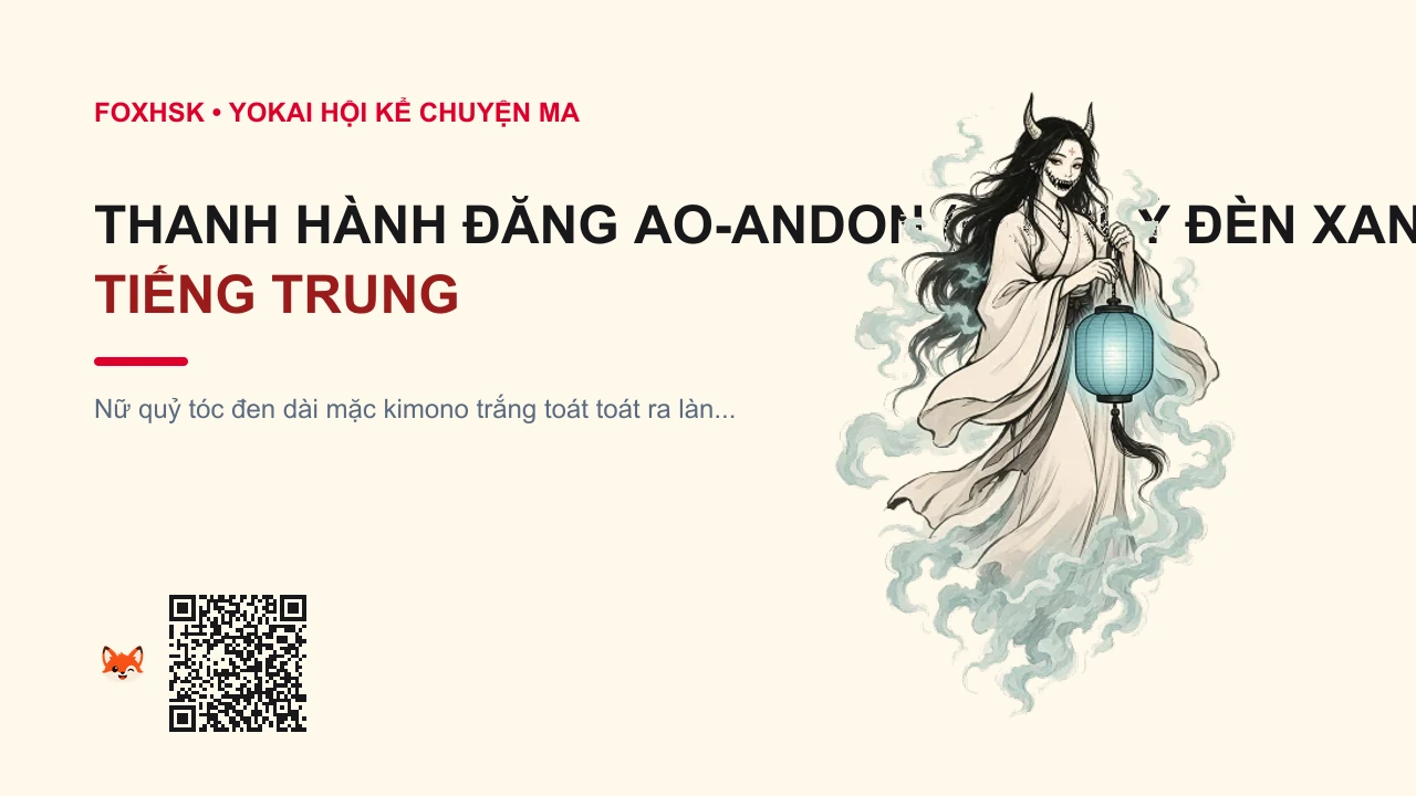 Thanh Hành Đăng Ao-andon (Nữ Quỷ Đèn Xanh Trăm Câu Chuyện Ma) Tiếng Trung Là Gì? (青行灯 - qīngxíngdēng) • Nguồn Gốc Trò chơi Hyakumonogatari, Dấu Ấn Pop Culture & Phương Pháp Hóa Giải - FoxHSK