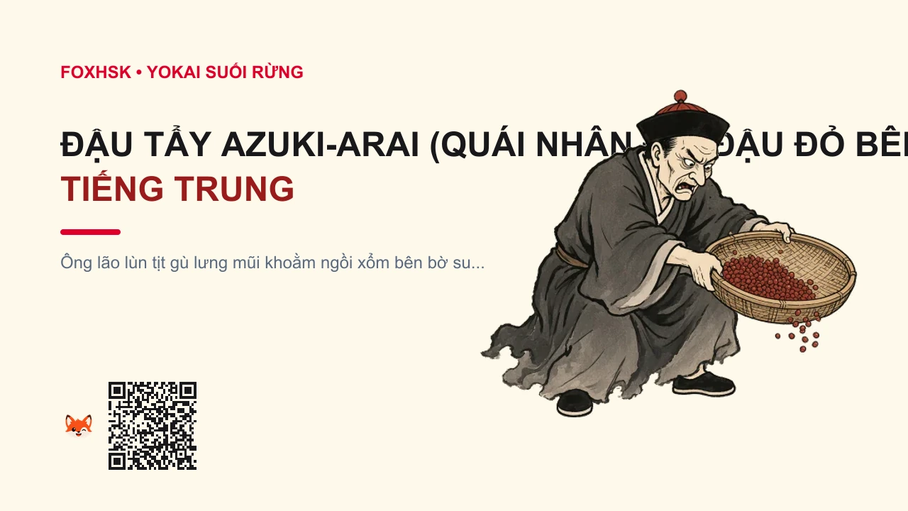 Đậu Tẩy Azuki-arai (Quái Nhân Đãi Đậu Đỏ Bên Suối) Tiếng Trung Là Gì? (洗豆妖 - xǐdòuyāo) • Nguồn Gốc Vùng núi non tỉnh, Dấu Ấn Pop Culture & Phương Pháp Hóa Giải - FoxHSK