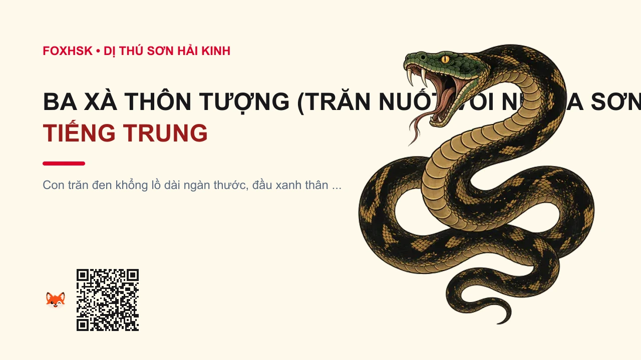 Ba Xà Thôn Tượng (Trăn Nuốt Voi Núi Ba Sơn) Tiếng Trung Là Gì? (巴蛇 - bāshé) • Nguồn Gốc Sơn Hải Kinh - Hải Ngoại, Dấu Ấn Pop Culture & Phương Pháp Hóa Giải - FoxHSK