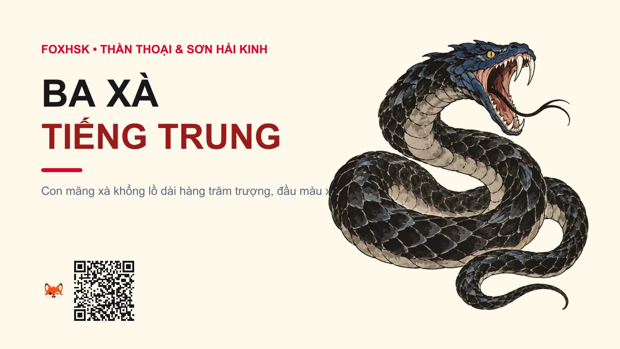 Ba Xà Tiếng Trung Là Gì? (巴蛇 - bāshé) • Nguồn Gốc Sơn Hải Kinh - Hải Ngoại, Dấu Ấn Pop Culture & Phương Pháp Hóa Giải - FoxHSK