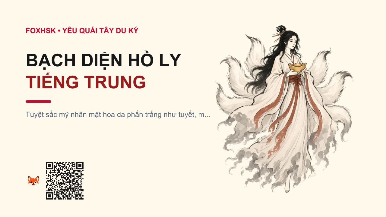 Bạch Diện Hồ Ly Tiếng Trung Là Gì? (白面狐狸 - báimiànhúli) • Nguồn Gốc Tây Du Ký, Nước Tỳ Khưu, Dấu Ấn Pop Culture & Phương Pháp Hóa Giải - FoxHSK