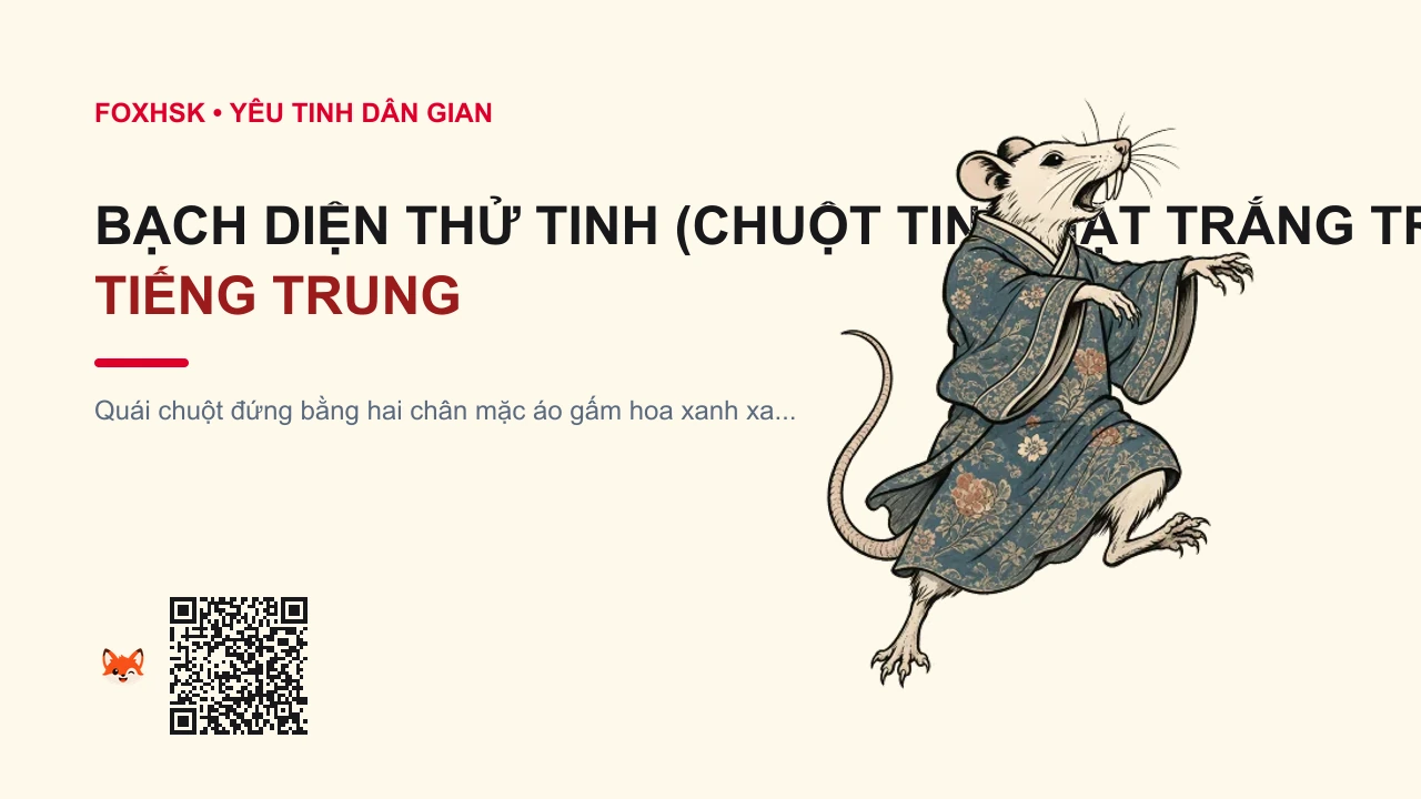 Bạch Diện Thử Tinh (Chuột Tinh Mặt Trắng Trộm Lương) Tiếng Trung Là Gì? (白面鼠精 - báimiàn shǔjīng) • Nguồn Gốc Dân gian truyện kể, Dấu Ấn Pop Culture & Phương Pháp Hóa Giải - FoxHSK