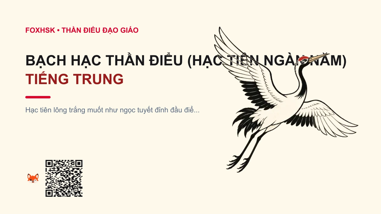 Bạch Hạc Thần Điểu (Hạc Tiên Ngàn Năm) Tiếng Trung Là Gì? (白鹤仙禽 - báihè xiānqín) • Nguồn Gốc Phong Thần Diễn Nghĩa,, Dấu Ấn Pop Culture & Phương Pháp Hóa Giải - FoxHSK