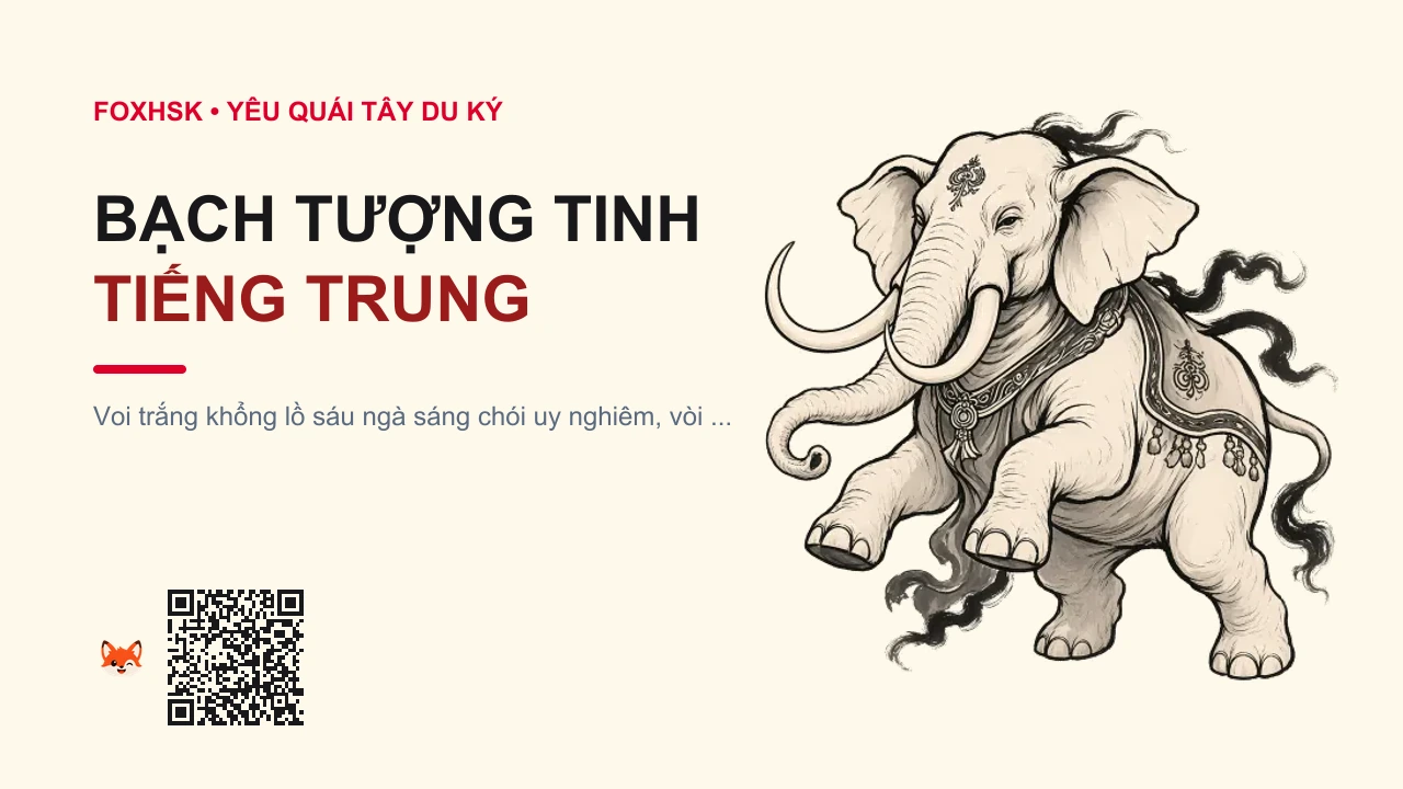 Bạch Tượng Tinh Tiếng Trung Là Gì? (白象精 - báixiàngjīng) • Nguồn Gốc Tây Du Ký, Động Sư Đà, Dấu Ấn Pop Culture & Phương Pháp Hóa Giải - FoxHSK