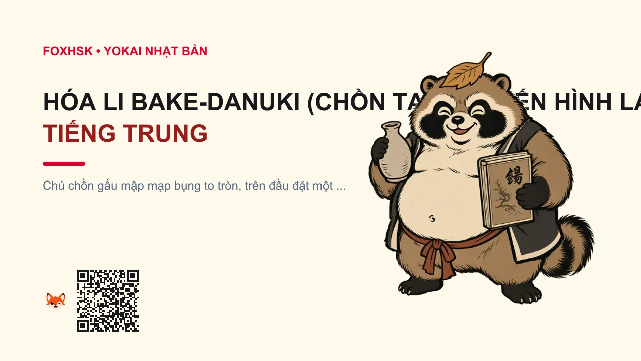 Hóa Li Bake-danuki (Chồn Tanuki Biến Hình Lá Cây) Tiếng Trung Là Gì? (化狸 - huàlí) • Nguồn Gốc Đảo Shikoku và tỉnh, Dấu Ấn Pop Culture & Phương Pháp Hóa Giải - FoxHSK