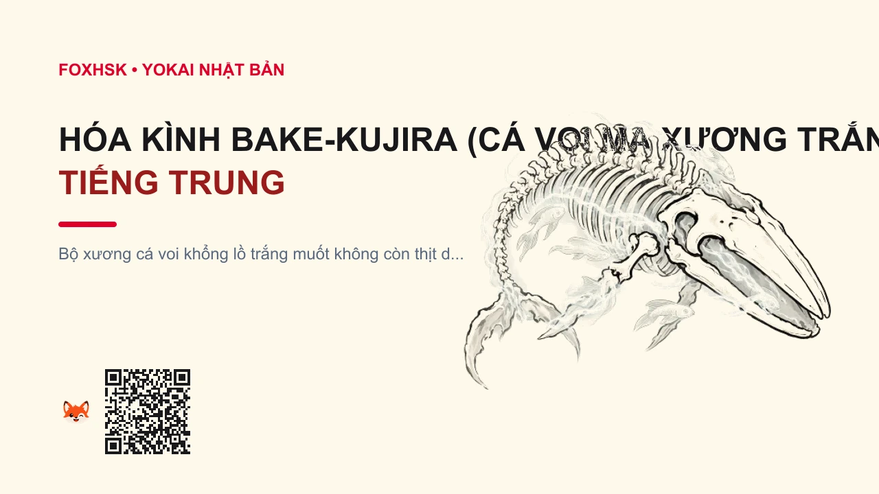 Hóa Kình Bake-kujira (Cá Voi Ma Xương Trắng) Tiếng Trung Là Gì? (化鲸 - huàjīng) • Nguồn Gốc Vùng duyên hải Tây Nhật, Dấu Ấn Pop Culture & Phương Pháp Hóa Giải - FoxHSK
