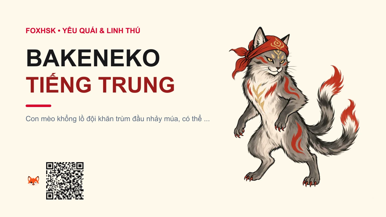 Bakeneko Tiếng Trung Là Gì? (化猫 - huàmāo) • Nguồn Gốc Truyền thuyết Edo,, Dấu Ấn Pop Culture & Phương Pháp Hóa Giải - FoxHSK