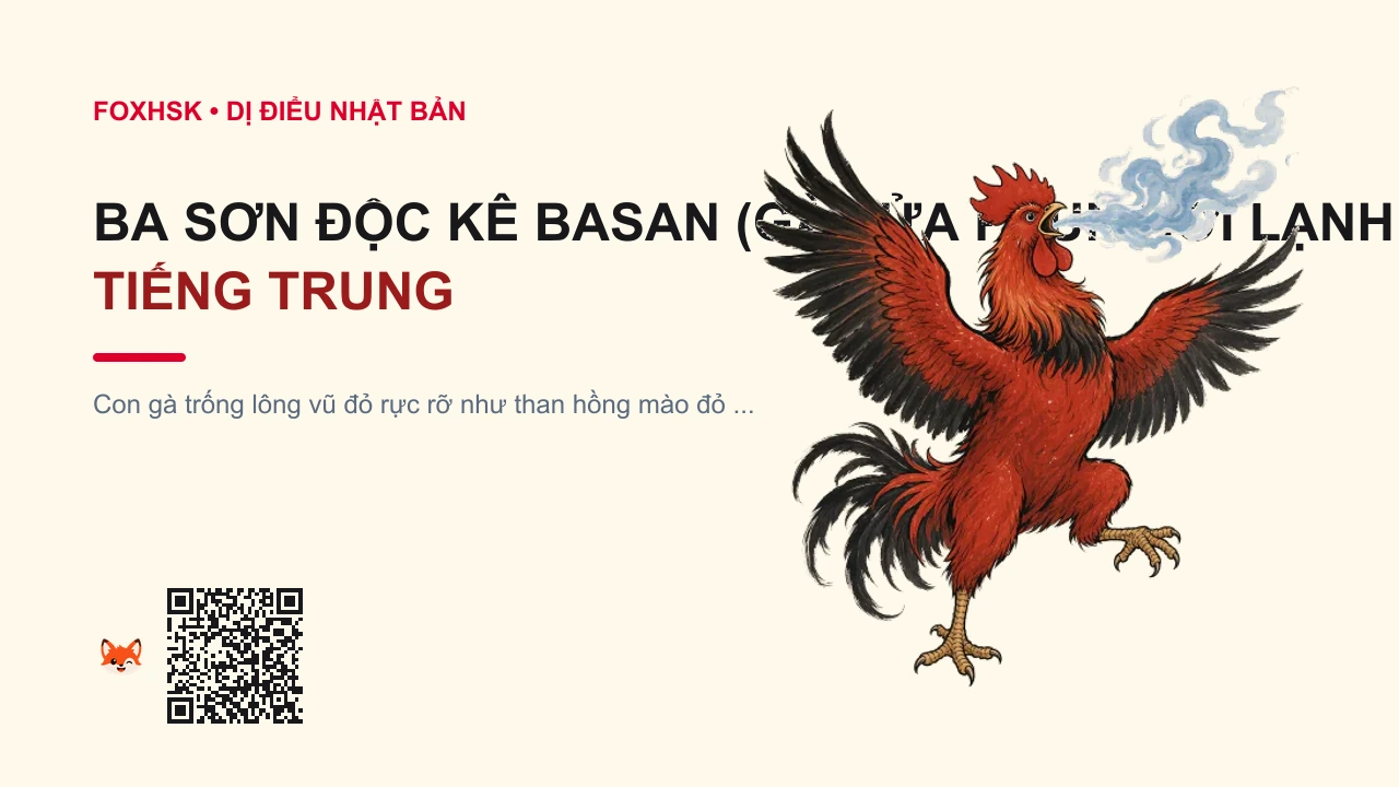 Ba Sơn Độc Kê Basan (Gà Lửa Phun Hơi Lạnh Núi Sâu) Tiếng Trung Là Gì? (波山火鸡 - bōshān huǒjī) • Nguồn Gốc Ehon Hyaku Monogatari,, Dấu Ấn Pop Culture & Phương Pháp Hóa Giải - FoxHSK