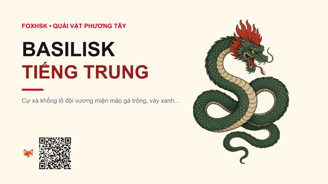 Basilisk Tiếng Trung Là Gì? (蛇怪 - shéguài) • Nguồn Gốc Thần thoại Hy Lạp & Châu, Dấu Ấn Pop Culture & Phương Pháp Hóa Giải - FoxHSK