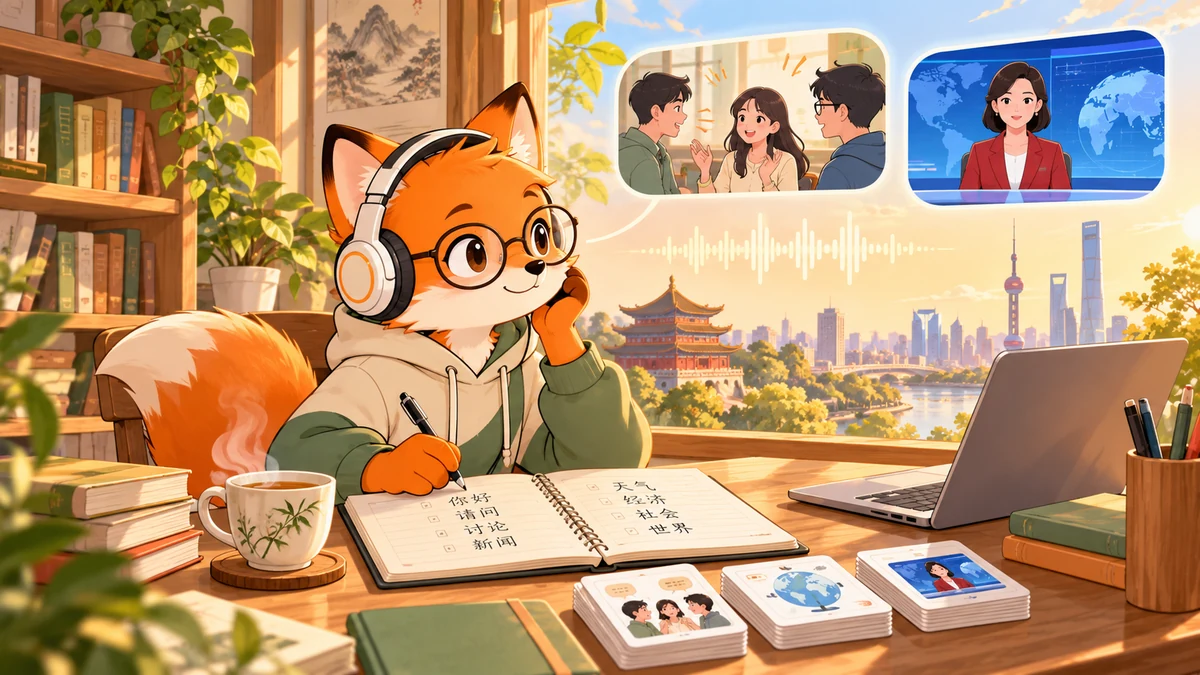 Bí Quyết Luyện Nghe Tiếng Trung: Từ Vỡ Lòng, Hội Thoại Nhóm Đến Bản Tin Thời Sự - FoxHSK