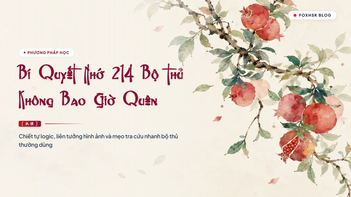 Bí Quyết Nhớ 214 Bộ Thủ Tiếng Trung Không Bao Giờ Quên | FoxHSK - FoxHSK