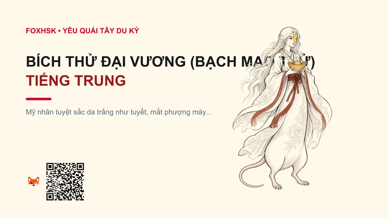 Bích Thử Đại Vương (Bạch Mao Thử) Tiếng Trung Là Gì? (金鼻白毛老鼠精 - jīnbí báimáo lǎoshǔjīng) • Nguồn Gốc Tây Du Ký Ngô Thừa Ân,, Dấu Ấn Pop Culture & Phương Pháp Hóa Giải - FoxHSK