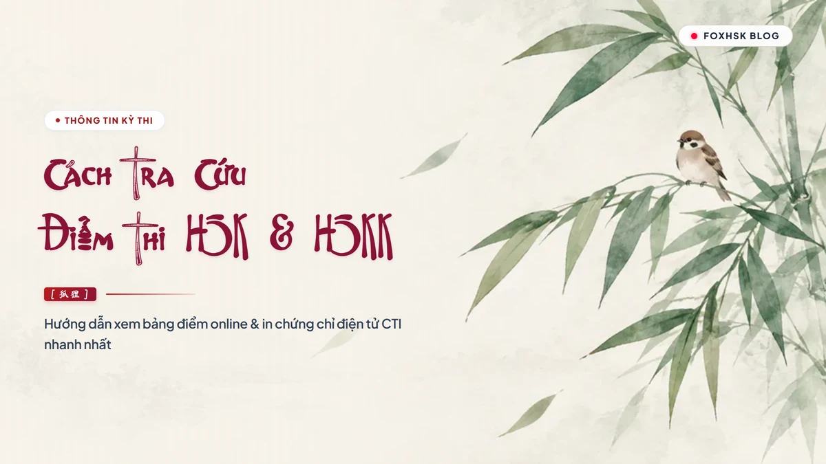 Cách Tra Cứu Điểm Thi HSK & HSKK Nhanh Nhất, Xem Chi Tiết Bảng Điểm & In Chứng Chỉ - FoxHSK