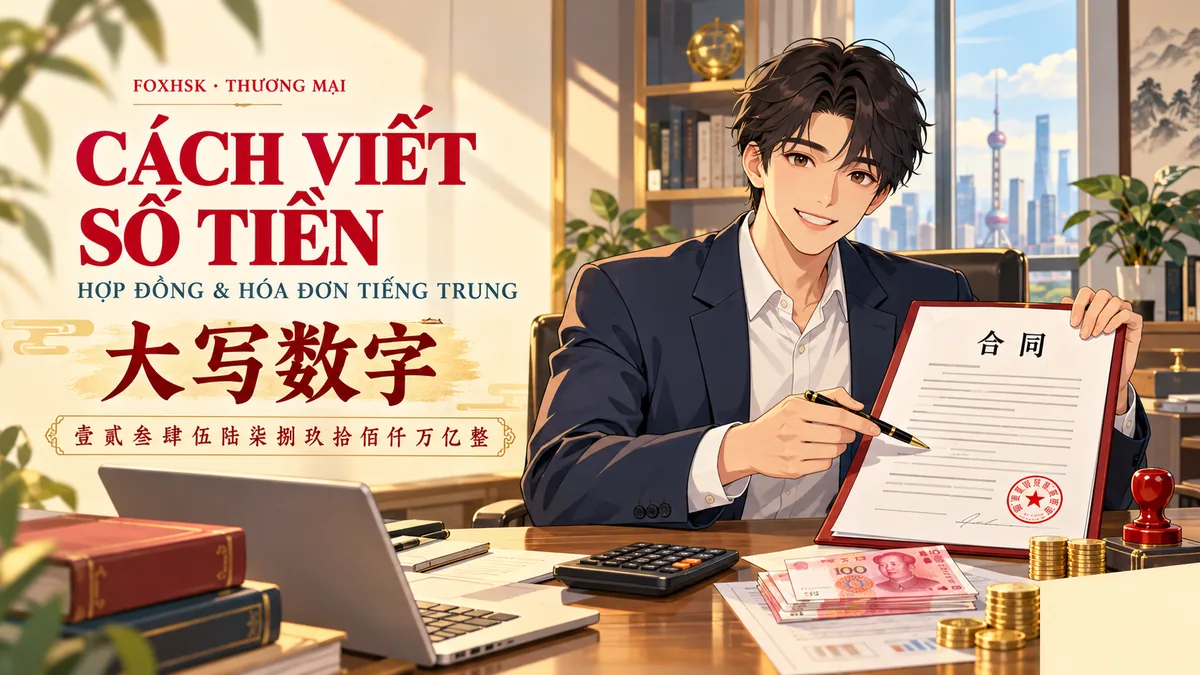 Cách Viết Số Tiền Bằng Chữ Trong Hợp Đồng & Hóa Đơn Tiếng Trung (Quy Tắc Đại Tả 大写数字 & Mẫu Thực Chiến) - FoxHSK
