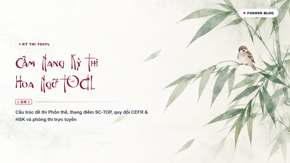 Cẩm Nang Kỳ Thi Năng Lực Hoa Ngữ TOCFL: Cấu Trúc Đề Thi, Quy Đổi CEFR & HSK, Bộ Đề Phồn Thể Online - FoxHSK
