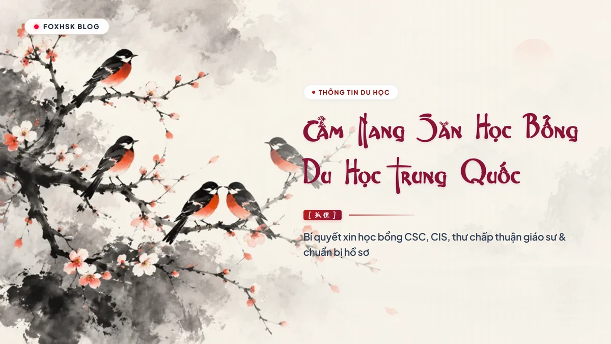 Cẩm Nang Săn Học Bổng Du Học Trung Quốc: Bí Quyết Apply Học Bổng CSC, CIS, Thư Chấp Thuận Giáo Sư & Timeline Vàng - FoxHSK
