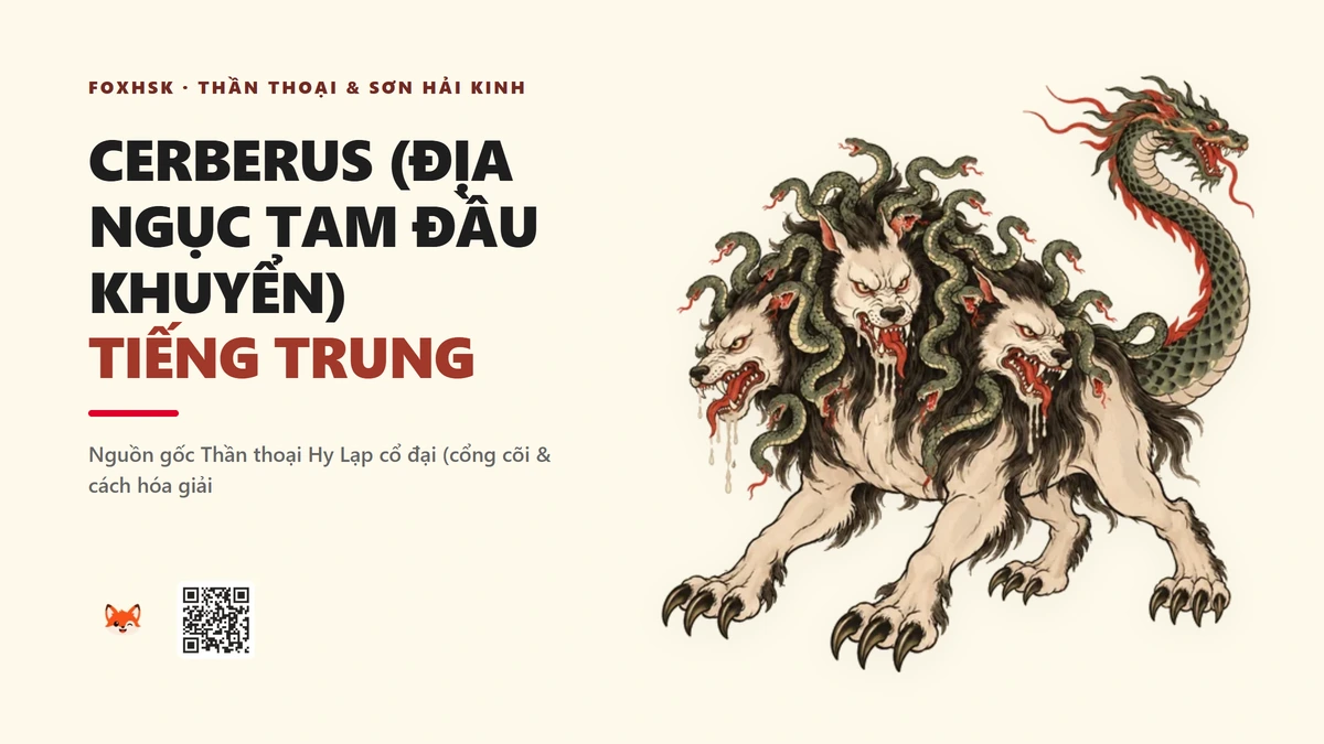 Cerberus (Địa Ngục Tam Đầu Khuyển) Tiếng Trung Là Gì? (地狱三头犬 - dìyù sāntóuquǎn) • Nguồn Gốc Thần thoại Hy Lạp cổ đại, Dấu Ấn Pop Culture & Phương Pháp Hóa Giải - FoxHSK