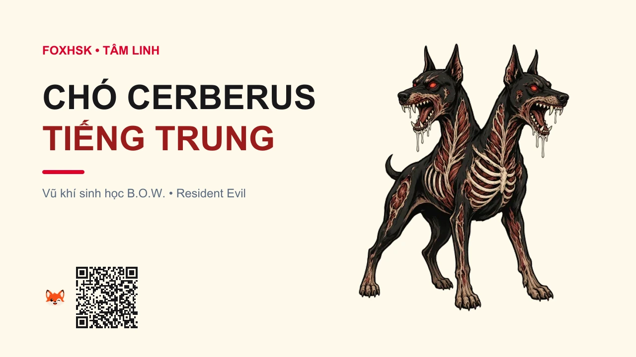 Chó Zombie Doberman (Cerberus B.O.W.) Tiếng Trung Là Gì? (丧尸犬 - sāngshīquǎn) • Nguồn Gốc Game Resident Evil 1, Dấu Ấn Pop Culture & Phương Pháp Hóa Giải - FoxHSK