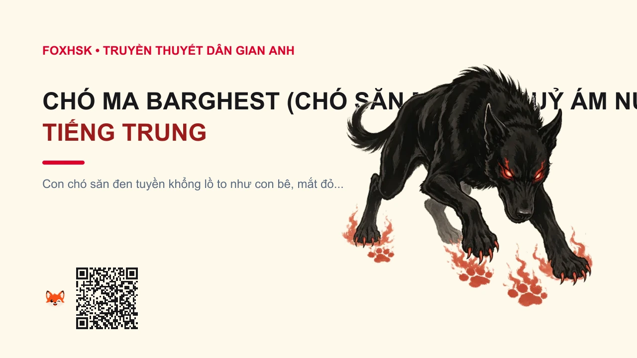 Chó Ma Barghest (Chó Săn Mắt Đỏ Quỷ Ám Nước Anh) Tiếng Trung Là Gì? (巴戈斯特黑犬 - bāgēsītè hēiquǎn) • Nguồn Gốc Vùng Yorkshire và các, Dấu Ấn Pop Culture & Phương Pháp Hóa Giải - FoxHSK