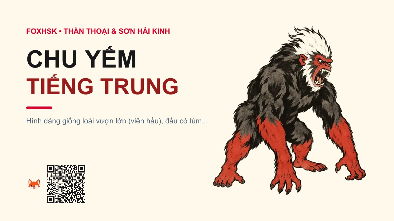 Chu Yếm Tiếng Trung Là Gì? (朱厌 - zhūyàn) • Nguồn Gốc Sơn Hải Kinh - Tây Sơn, Dấu Ấn Pop Culture & Phương Pháp Hóa Giải - FoxHSK
