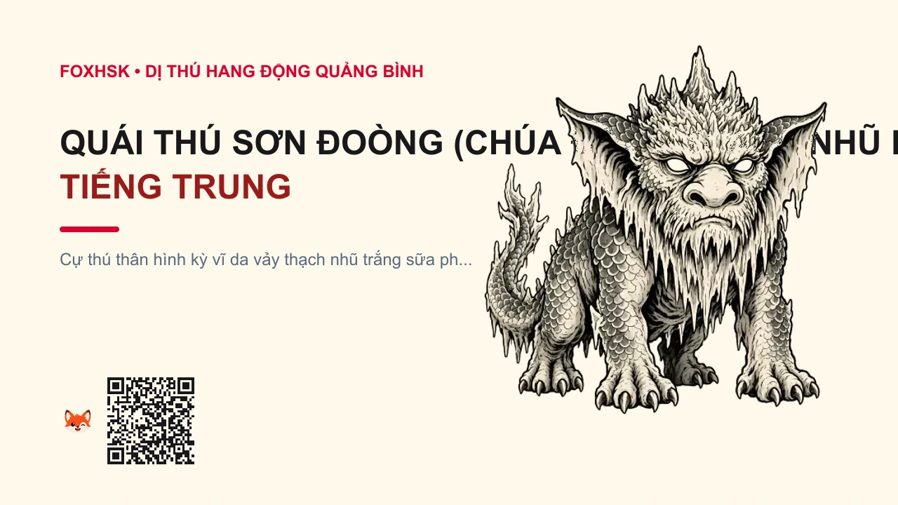 Quái Thú Sơn Đoòng (Chúa Động Thạch Nhũ Khổng Lồ) Tiếng Trung Là Gì? (山冬巨穴兽 - shāndōng jùxuéshòu) • Nguồn Gốc Huyền thoại rừng nguyên, Dấu Ấn Pop Culture & Phương Pháp Hóa Giải - FoxHSK