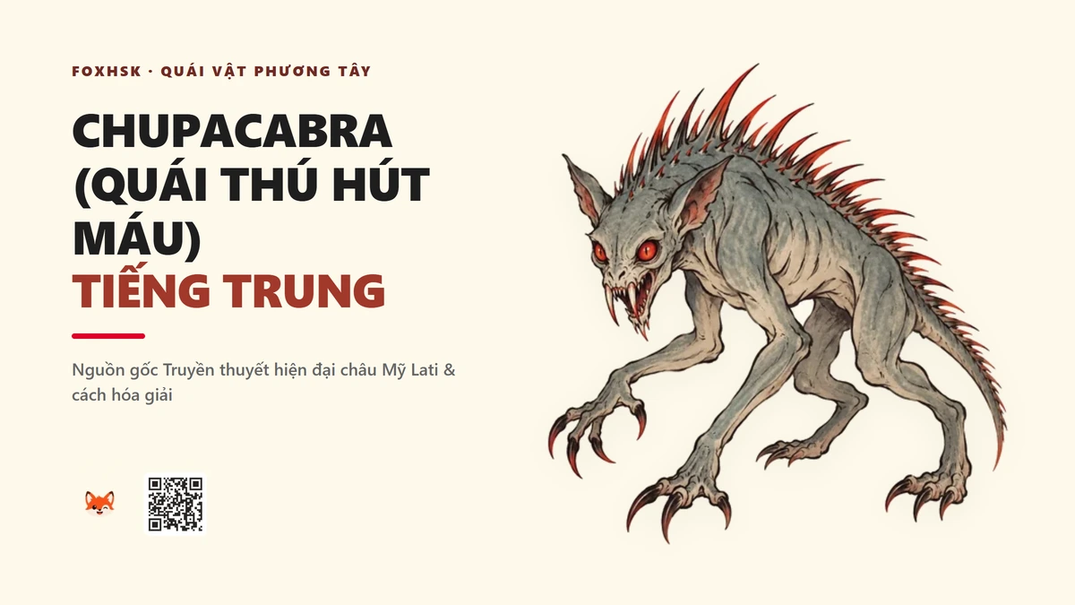 Chupacabra (Quái Thú Hút Máu) Tiếng Trung Là Gì? (卓柏卡布拉 - zhuóbǎikǎbùlā) • Quái Thú Hút Máu Dê Puerto Rico, Hiện Tượng X-Files & Bí Ẩn Châu Mỹ Latinh - FoxHSK