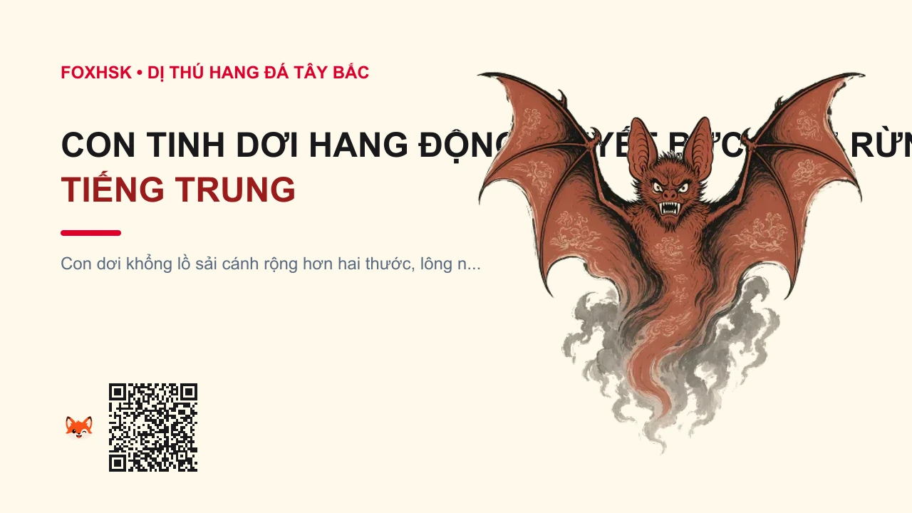 Con Tinh Dơi Hang Động (Huyết Bức Quái Rừng Thiêng) Tiếng Trung Là Gì? (洞窟血蝠精 - dòngkū xuèfújīng) • Nguồn Gốc Các hang động đá vôi bí, Dấu Ấn Pop Culture & Phương Pháp Hóa Giải - FoxHSK