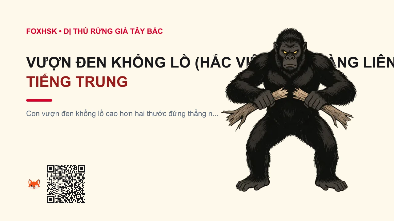Vượn Đen Khổng Lồ (Hắc Viên Núi Hoàng Liên Sơn) Tiếng Trung Là Gì? (黄连山黑猿 - huángliánshān hēiyuán) • Nguồn Gốc Rừng già dãy Hoàng Liên, Dấu Ấn Pop Culture & Phương Pháp Hóa Giải - FoxHSK