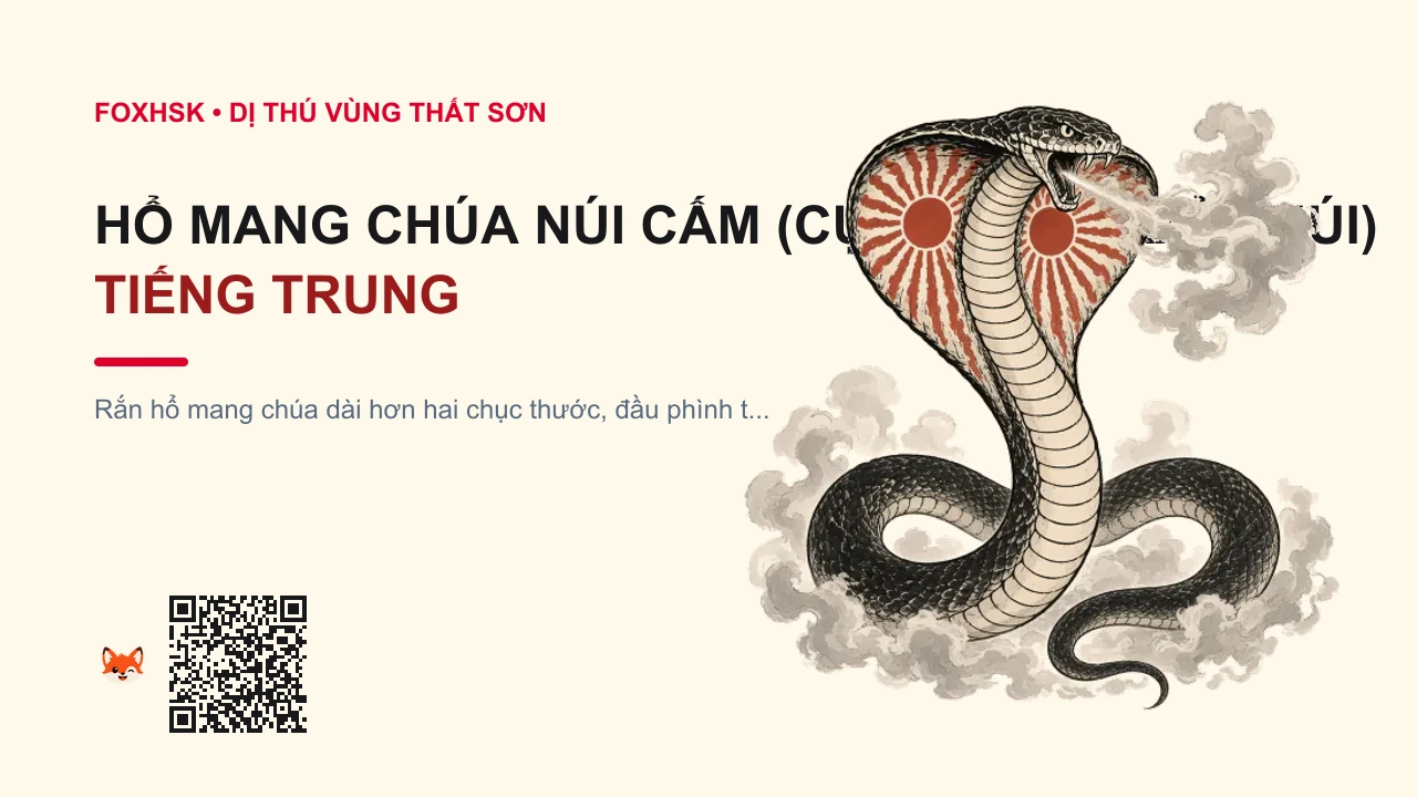 Hổ Mang Chúa Núi Cấm (Cự Xà Thần Bảy Núi) Tiếng Trung Là Gì? (禁山巨眼镜蛇 - jìnshān jù yǎnjìngshé) • Nguồn Gốc Vùng Thất Sơn Bảy Núi, Dấu Ấn Pop Culture & Phương Pháp Hóa Giải - FoxHSK