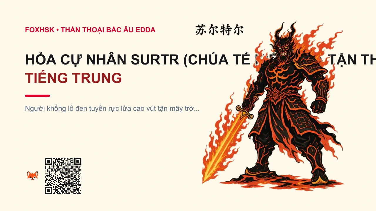 Hỏa Cự Nhân Surtr (Chúa Tể Kiếm Lửa Tận Thế Ragnarok) Tiếng Trung Là Gì? (苏尔特尔 - sū'ěrtè'ěr) • Nguồn Gốc Cõi Lửa Muspelheim, Thần, Dấu Ấn Pop Culture & Phương Pháp Hóa Giải - FoxHSK
