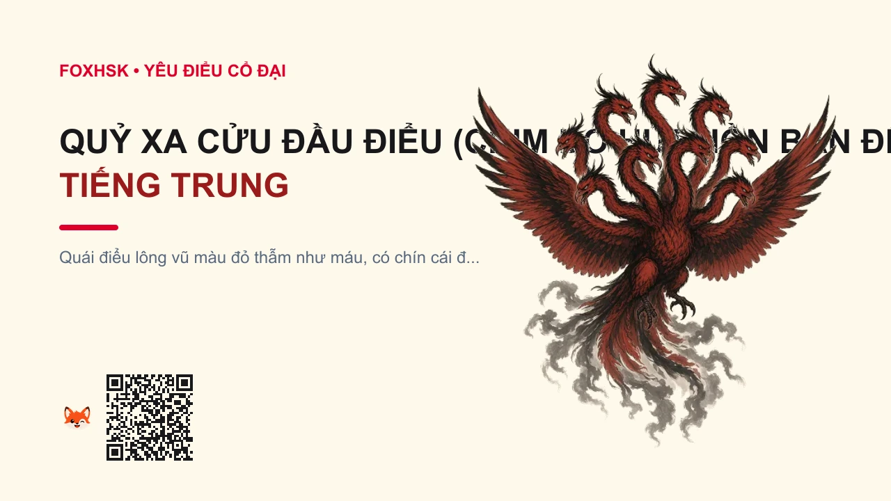 Quỷ Xa Cửu Đầu Điểu (Chim Đỏ Hút Hồn Ban Đêm) Tiếng Trung Là Gì? (鬼车 - guǐchē) • Nguồn Gốc Kinh Sở Tuế Thời Ký &, Dấu Ấn Pop Culture & Phương Pháp Hóa Giải - FoxHSK