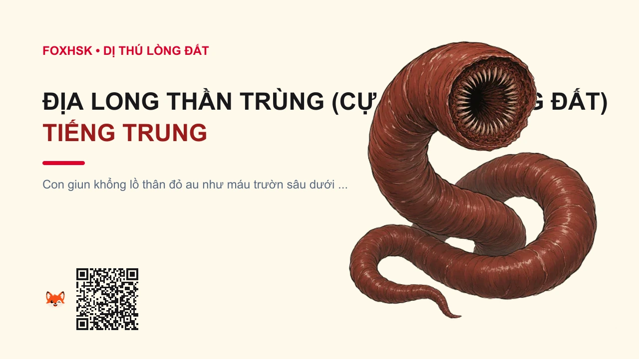 Địa Long Thần Trùng (Cự Trùng Lòng Đất) Tiếng Trung Là Gì? (地龙 - dìlóng) • Nguồn Gốc Bản Thảo Cương Mục &, Dấu Ấn Pop Culture & Phương Pháp Hóa Giải - FoxHSK