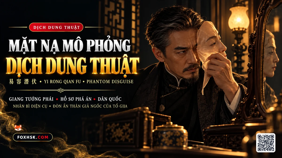 Dịch Dung Thuật (易容术): Bí Mật Mặt Nạ Da Người Mô Phỏng & Đòn Ẩn Thân Giả Ngốc Của Tổ Gia Giang Hồ - FoxHSK