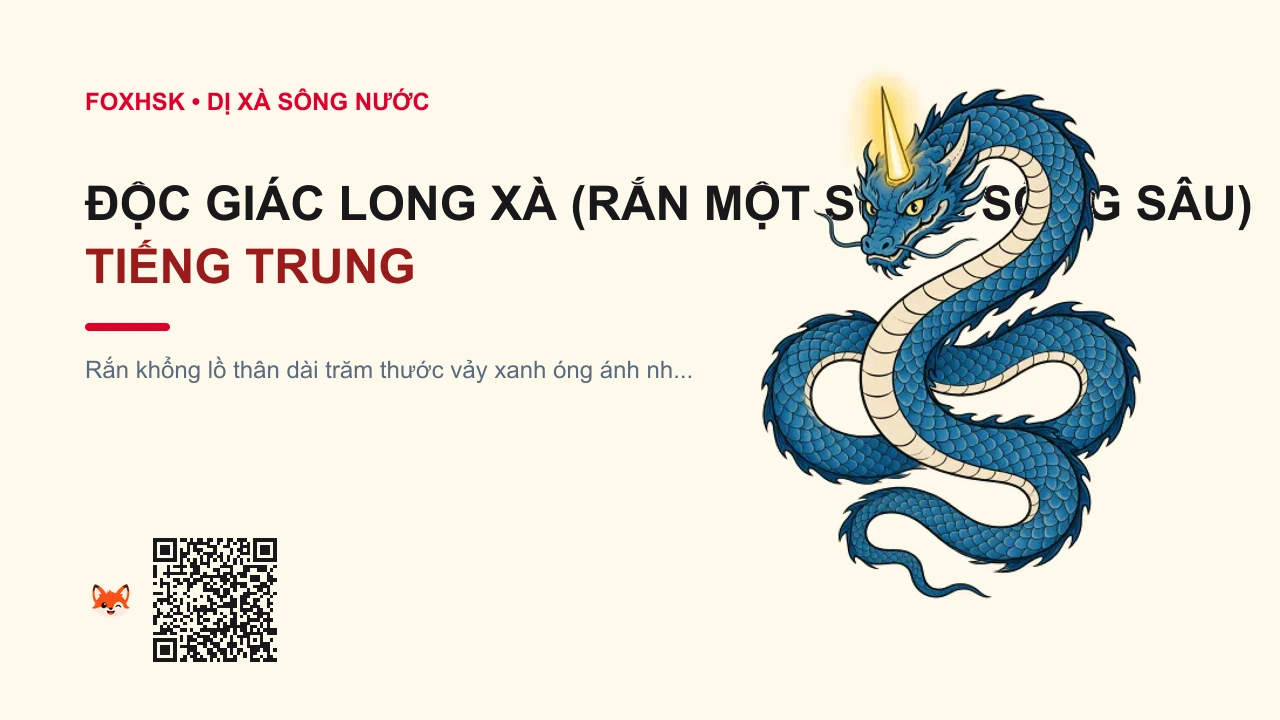 Độc Giác Long Xà (Rắn Một Sừng Sông Sâu) Tiếng Trung Là Gì? (独角长蛇 - dújiǎo chángshé) • Nguồn Gốc Quảng Dị Ký & Truyền kỳ, Dấu Ấn Pop Culture & Phương Pháp Hóa Giải - FoxHSK