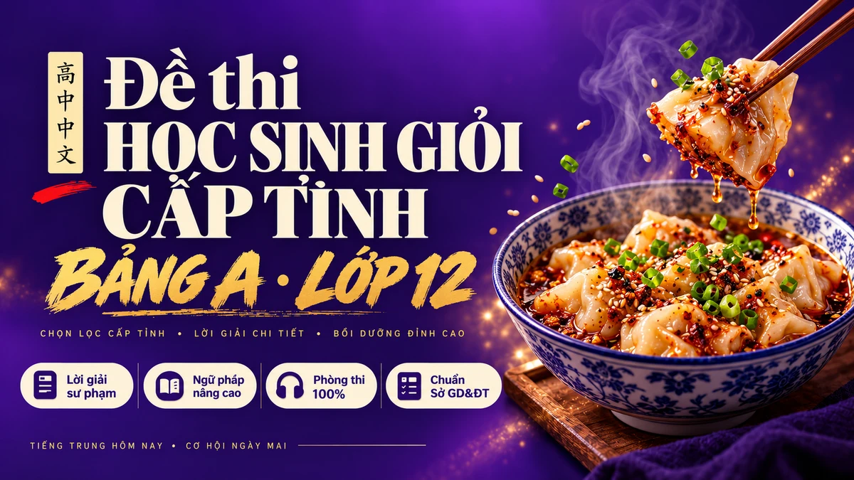 Đề Luyện Tập Học Sinh Giỏi Cấp Tỉnh Môn Tiếng Trung Bảng A (Mô Phỏng, Có Đáp Án & Lời Giải Sư Phạm Chi Tiết) - FoxHSK