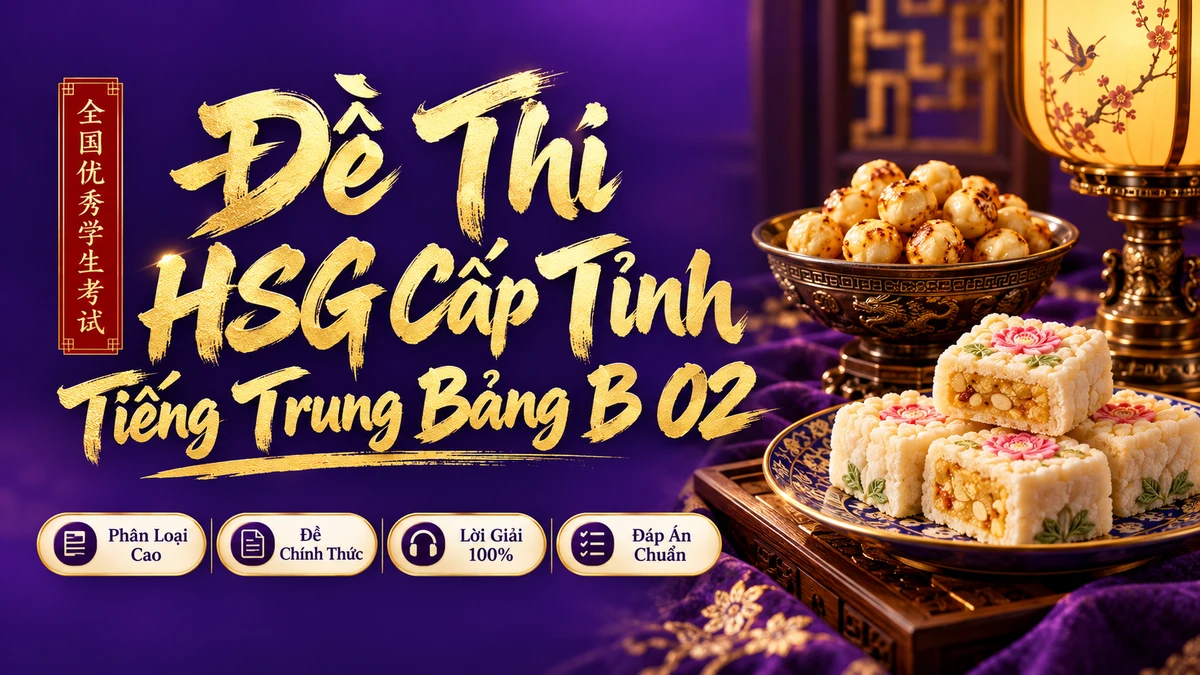 Đề Thi Chọn Học Sinh Giỏi Cấp Tỉnh Tiếng Trung Bảng B — Bộ 02 (Đại Trà) - FoxHSK