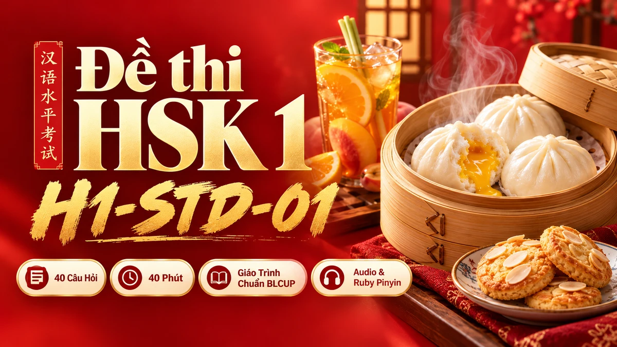 Đề thi HSK 1 mã H1-STD-01 PDF có đáp án & Audio (Giáo Trình Chuẩn HSK Standard Course) - FoxHSK