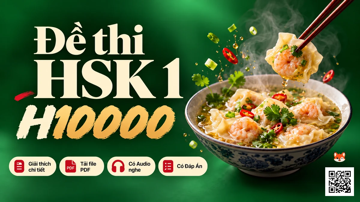 Đề thi HSK 1 mã H10000 PDF có đáp án & Audio (Mới nhất) - FoxHSK