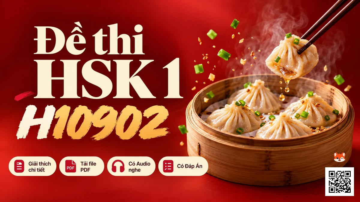 Đề thi HSK 1 mã H10902 PDF có đáp án & Audio (Mới nhất) - FoxHSK