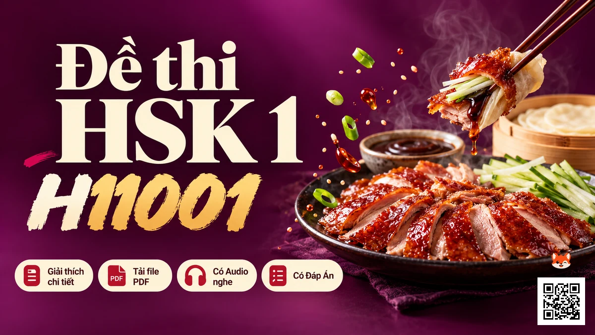Đề thi HSK 1 mã H11001 PDF có đáp án & Audio (Mới nhất) - FoxHSK
