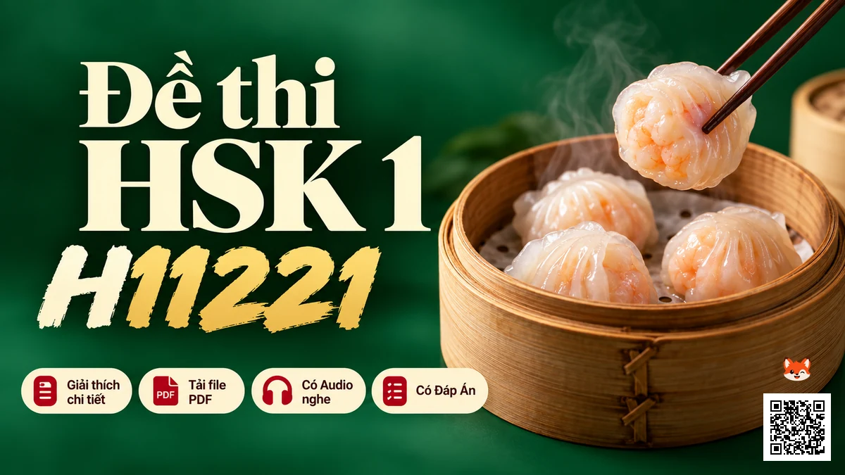 Đề thi HSK 1 mã H11221 PDF có đáp án & Audio (Mới nhất) - FoxHSK