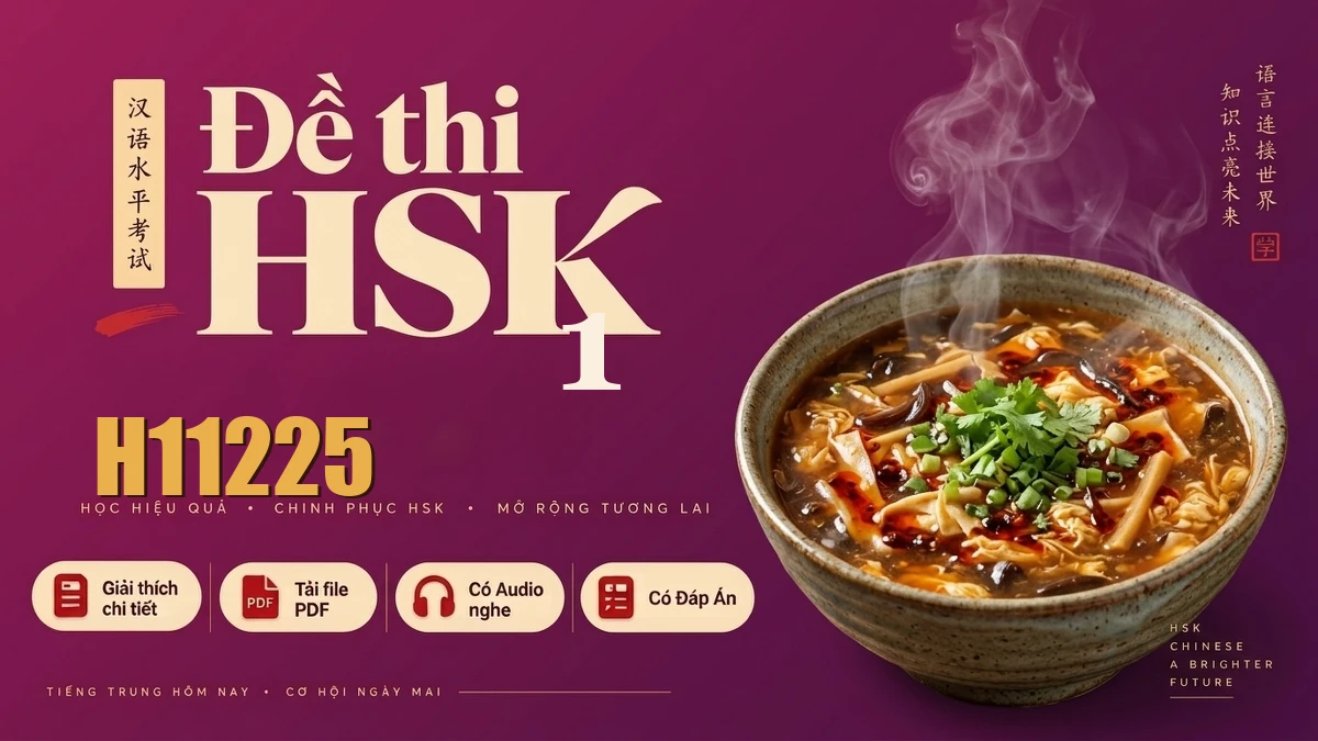 Đề thi HSK 1 mã H11225 PDF có đáp án & Audio (Mới nhất) - FoxHSK