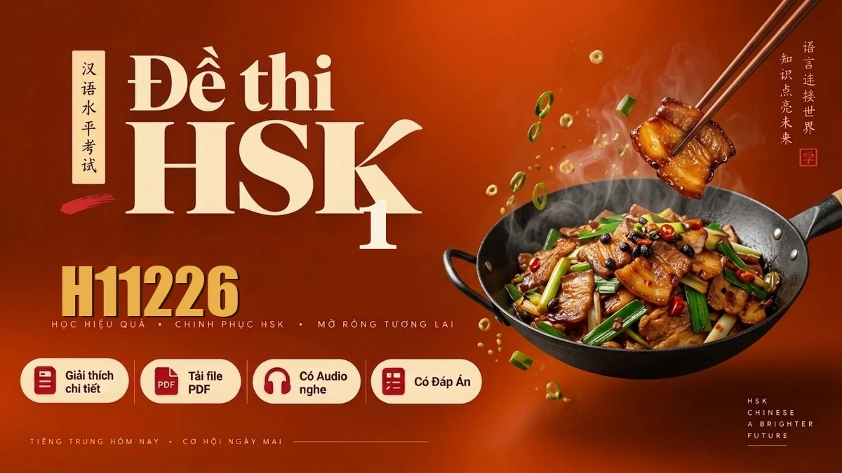 Đề thi HSK 1 mã H11226 PDF có đáp án & Audio (Mới nhất) - FoxHSK